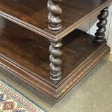 Henry II late 19th century oak serving trolley - top opens into a dresser