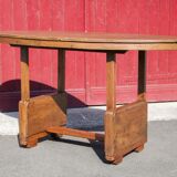 Antique wood table, dining table, oval table, living room, kitchen, countryside
