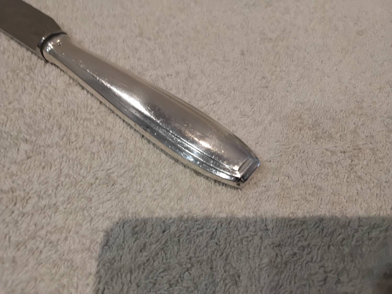 Art Deco silver-plated metal cheese knife by silversmith Apollo