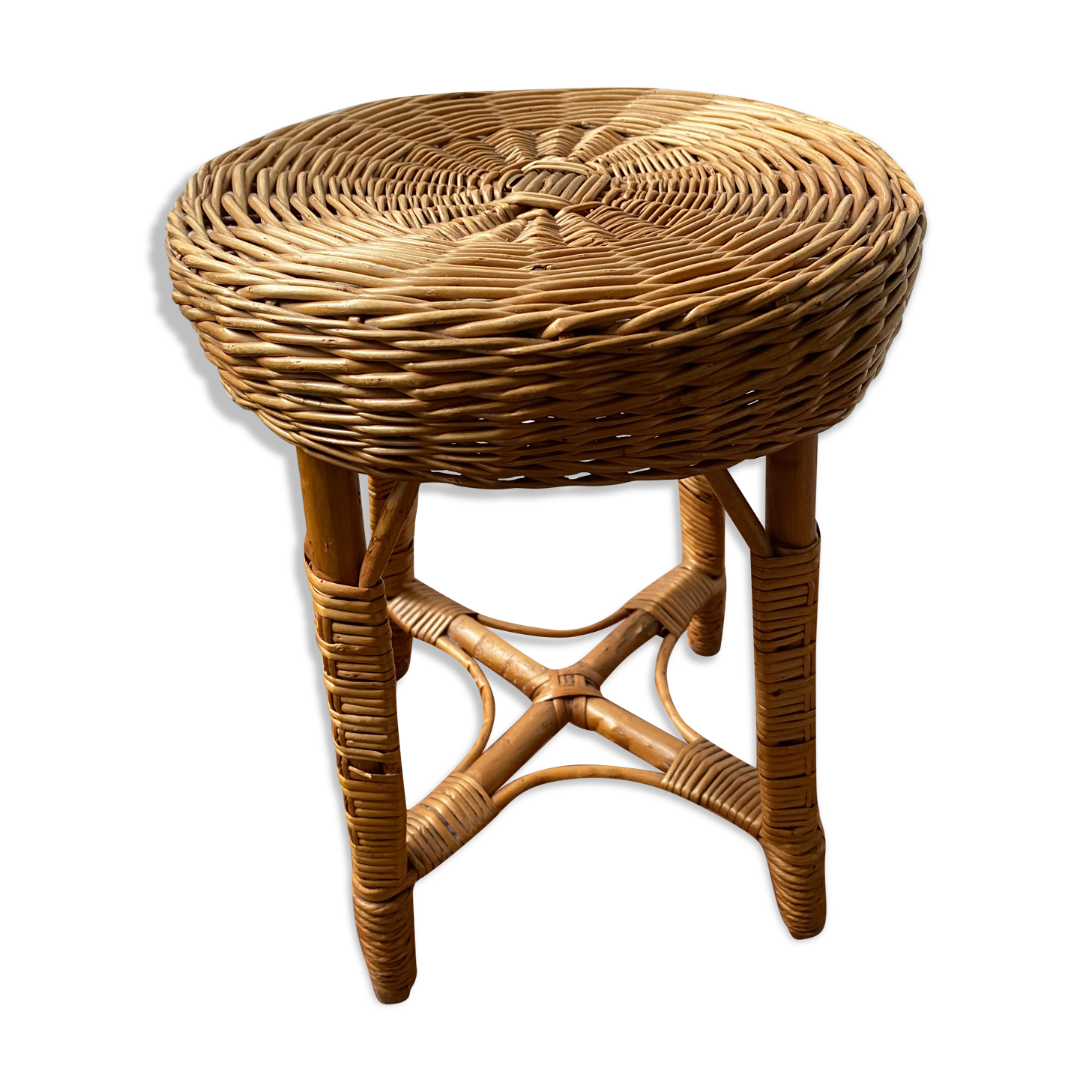 Wicker stool 60s