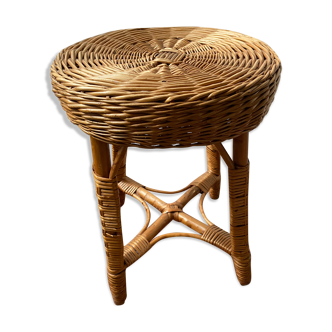Wicker stool 60s