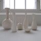 Group of 6 white and grey Midcentury Modern vessels Rörstrand Sweden 1950