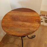 Bistro table in wood and wrought iron