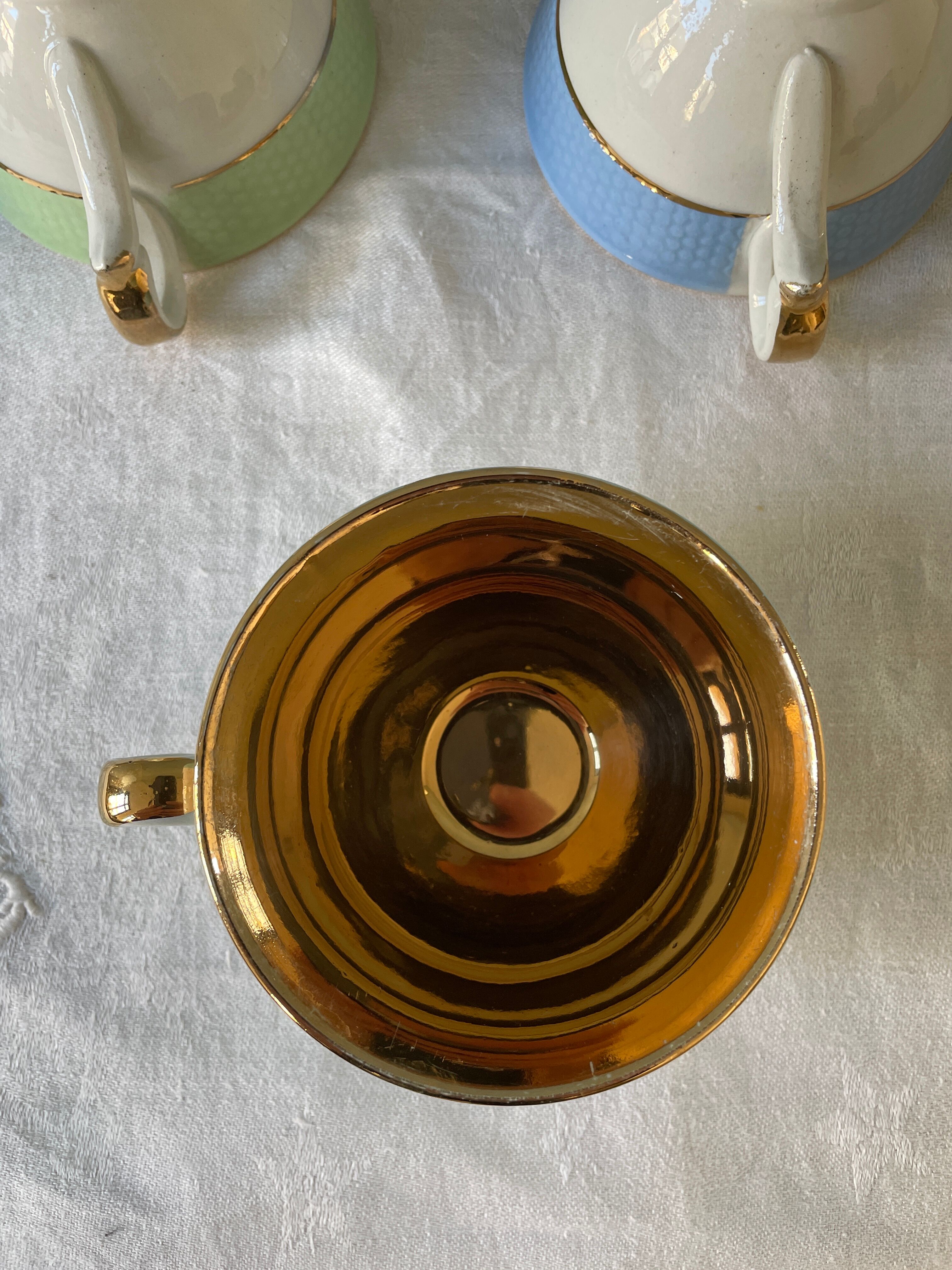 Set of 7 vintage coffee cups Poreylor L'Amandinoise