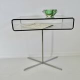 Table, side table, Roche Bobois in plexiglass and chrome metal from the 1980s.