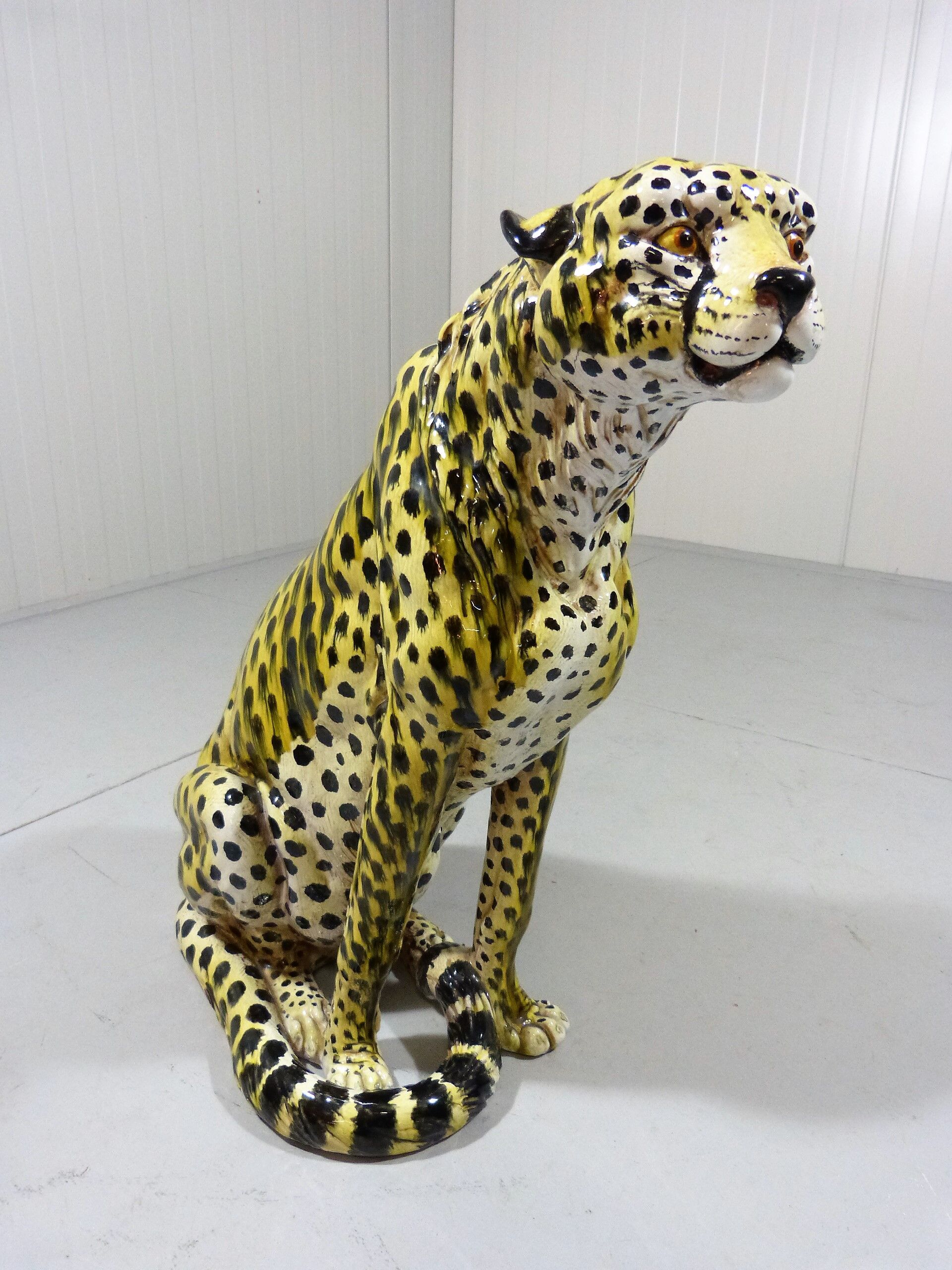 Vintage terracotta Cheetah, Italy 1960