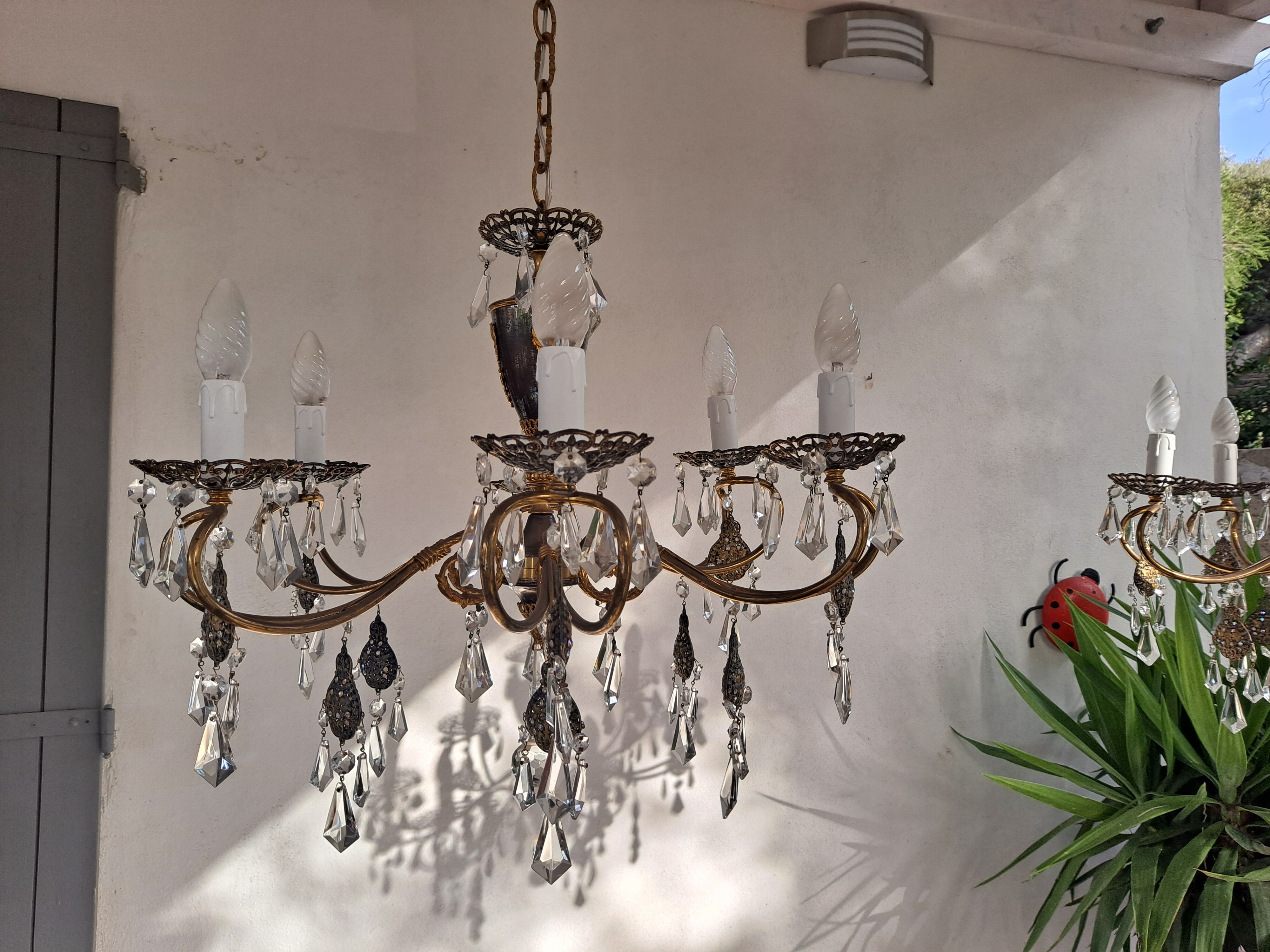Pair of vintage italian chandeliers