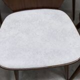 Suite de 6 chaises Baumann modèle 840 G2S finition acajou verni, 1963