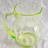 Ancien gros pichet carafe pot broc à eau en ouraline