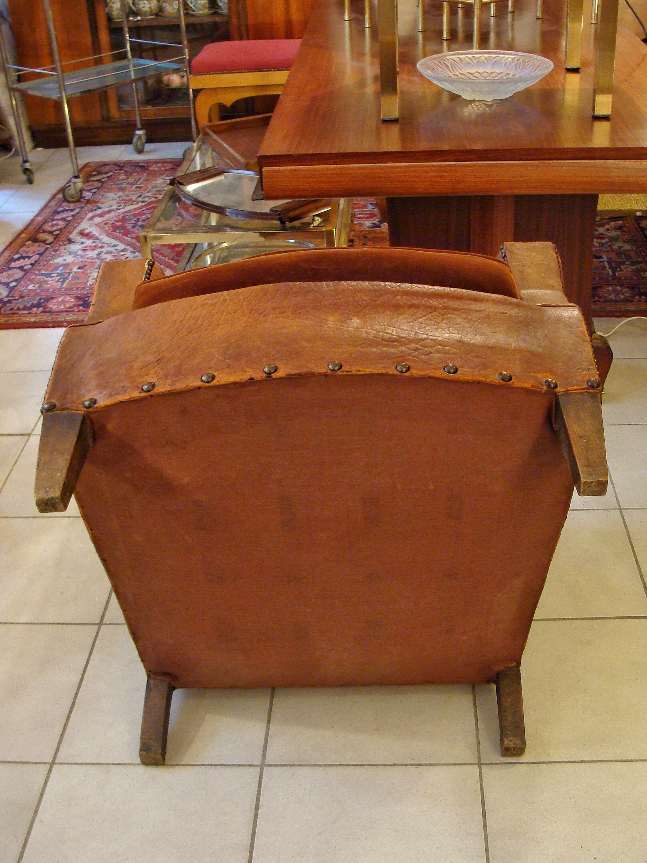 Wheelchair club art deco leather