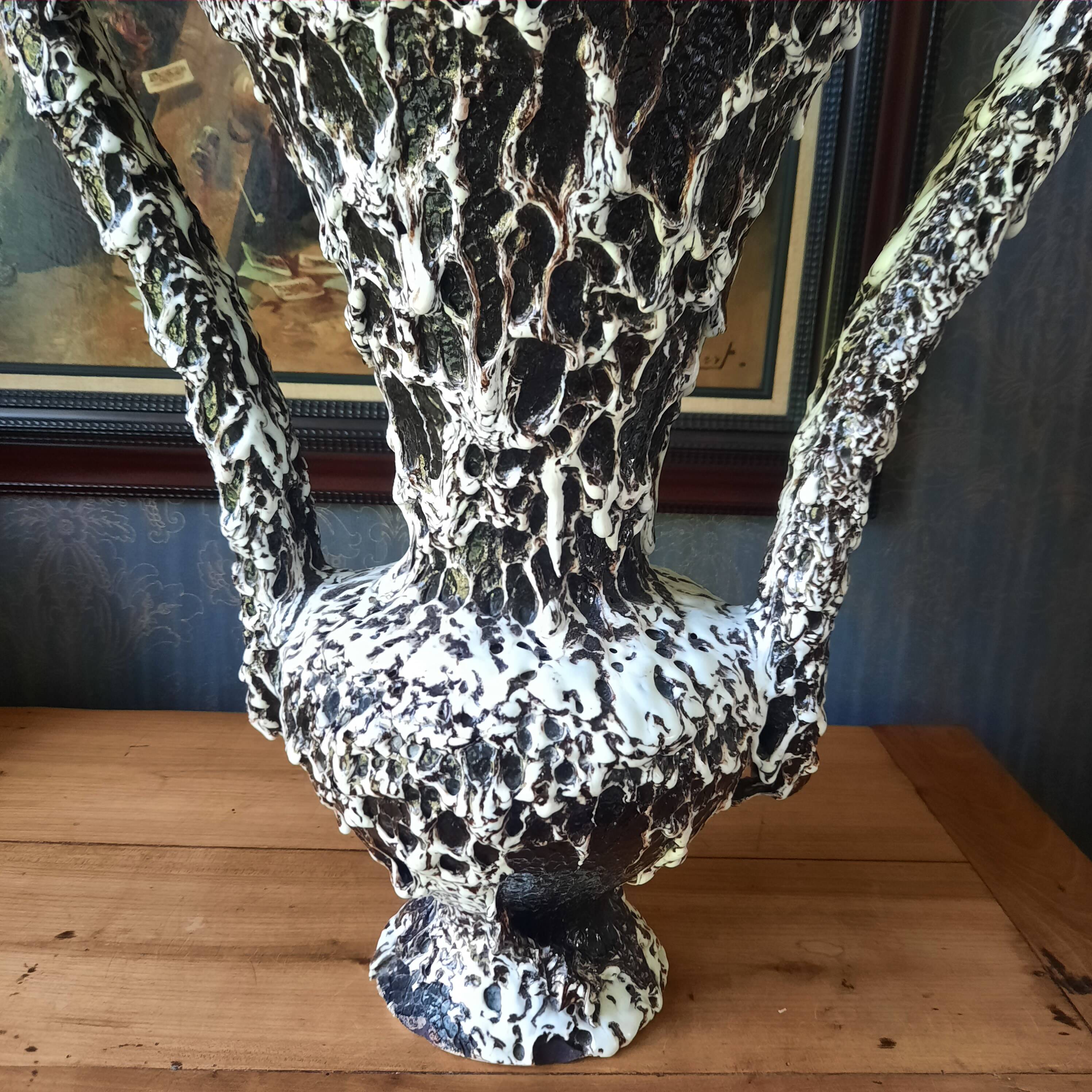 Large Fat Lava ceramic vase by Marius Giuge 1950