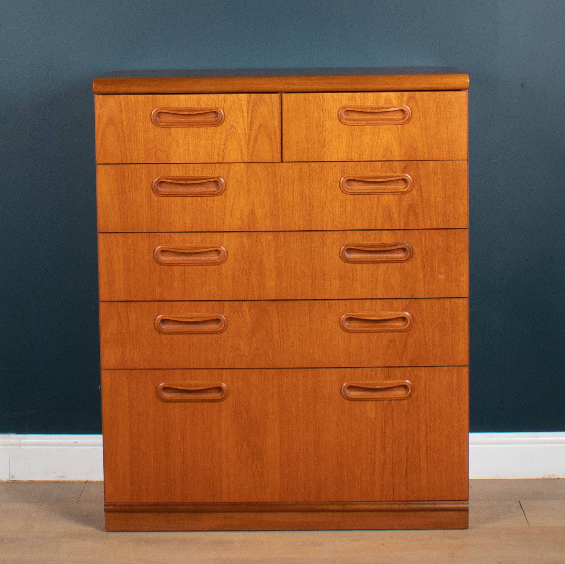 Restored Teak 1960s Retro 2 Over 4 Tall Chest Of Drawers By Meredew