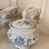 Service thé « Fleurs bleues » porcelaine Allemande