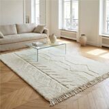 Handmade Moroccan rug white 130x190 cm