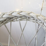 White rattan basket child armchair