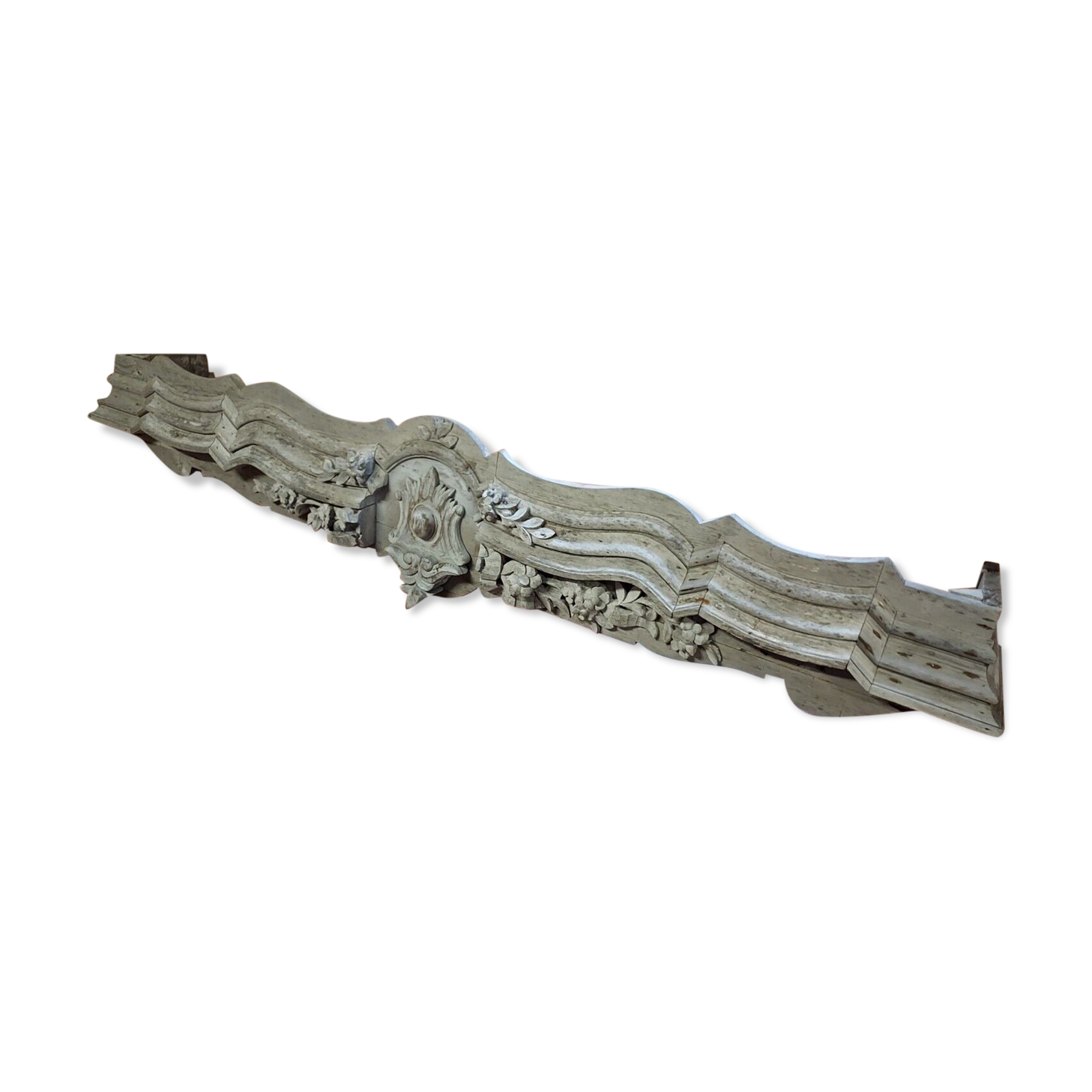 Carved wooden pediment