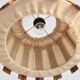 Vintage 1970s burlap and wood pendant light
