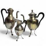 Set of three silver-plated tripod jugs, Empire, late 19th century