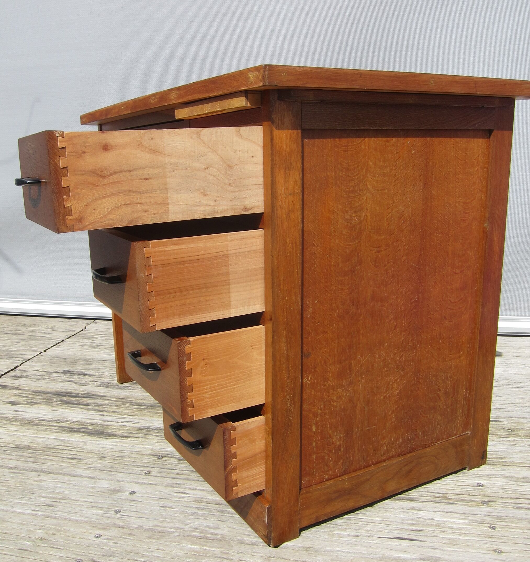 Student desk 1950 black bakelite handles