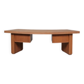Mid-Century Oak Curved French Desk