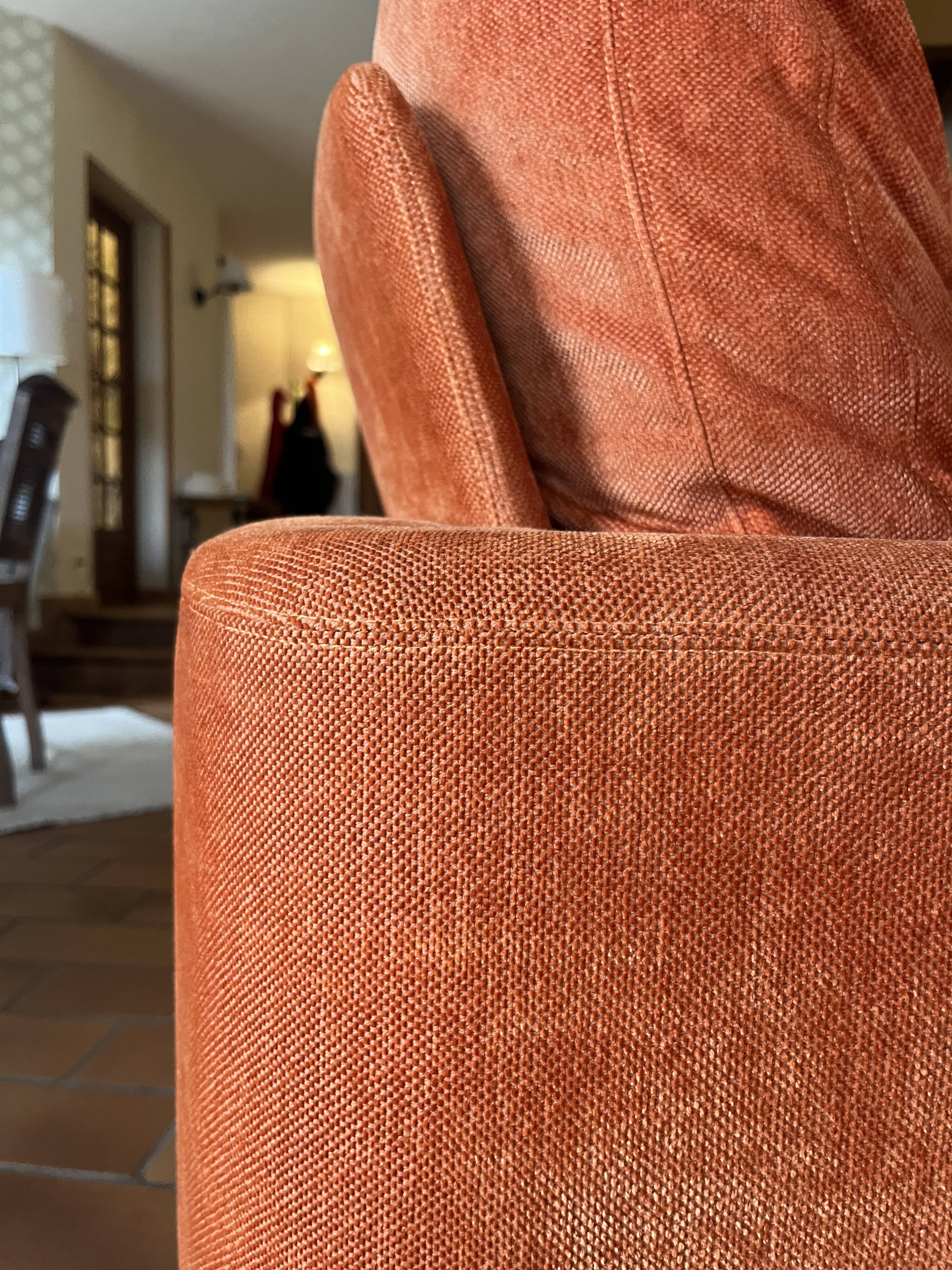 Vintage canapé and Viscoti fabric chaise longue