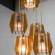 1970s Czechoslovakian Chandelier & Wall Lamp by Dřevo Humpolec