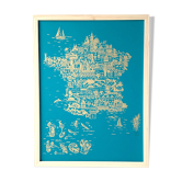La France sérigraphie turquoise & or