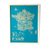 France turquoise & gold screen printing