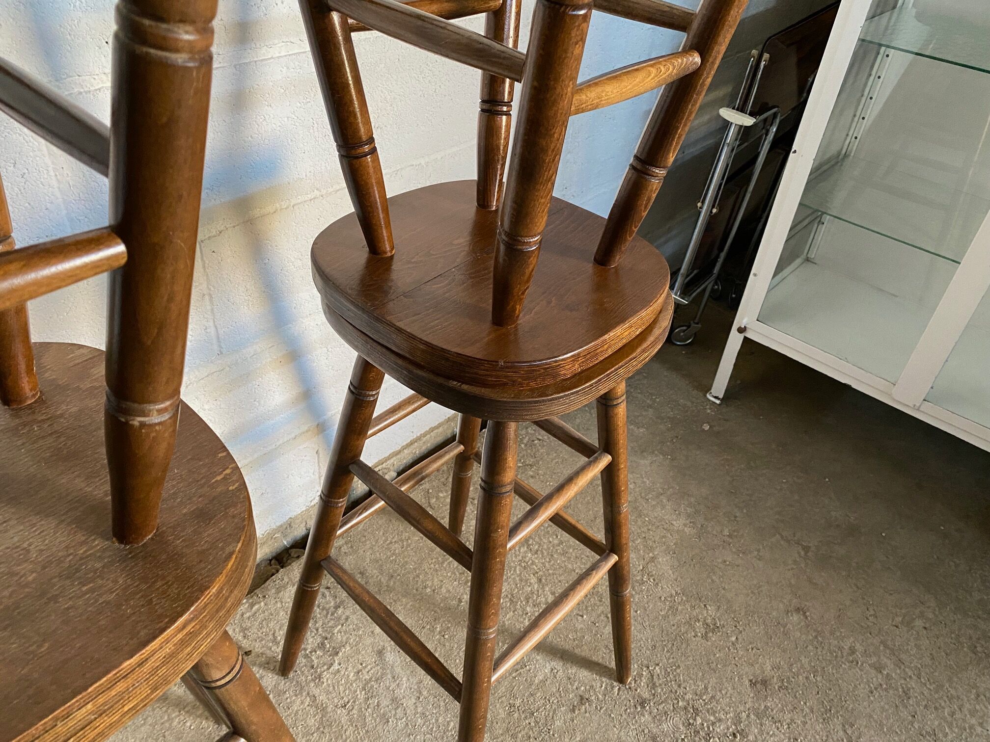Set of 4 1950s bar top stools