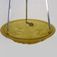 Old chandelier, suspension basin art deco 1 fire, in yellow glass paste