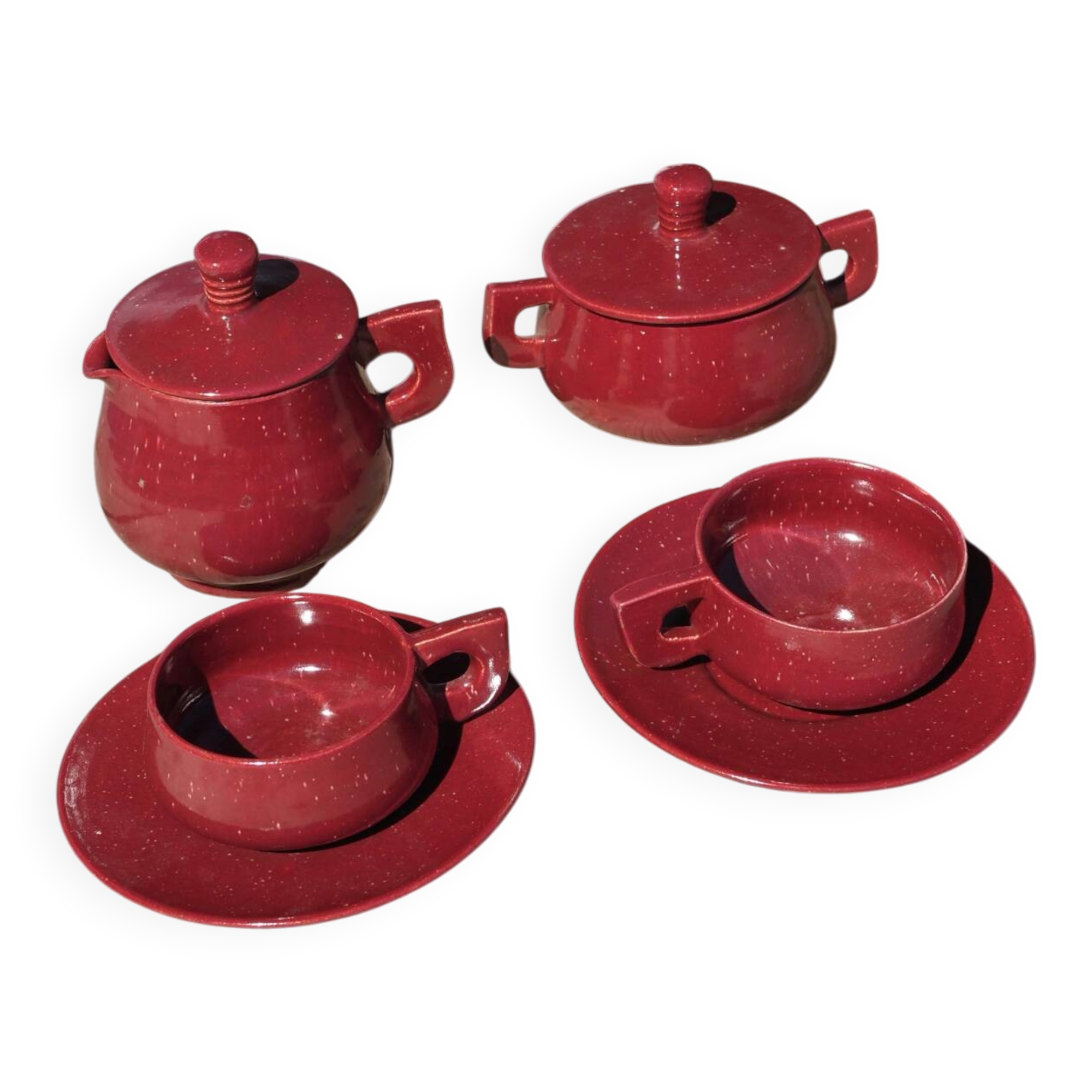 Art Deco Red Tea/Coffee Set