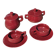 Art Deco Red Tea/Coffee Set