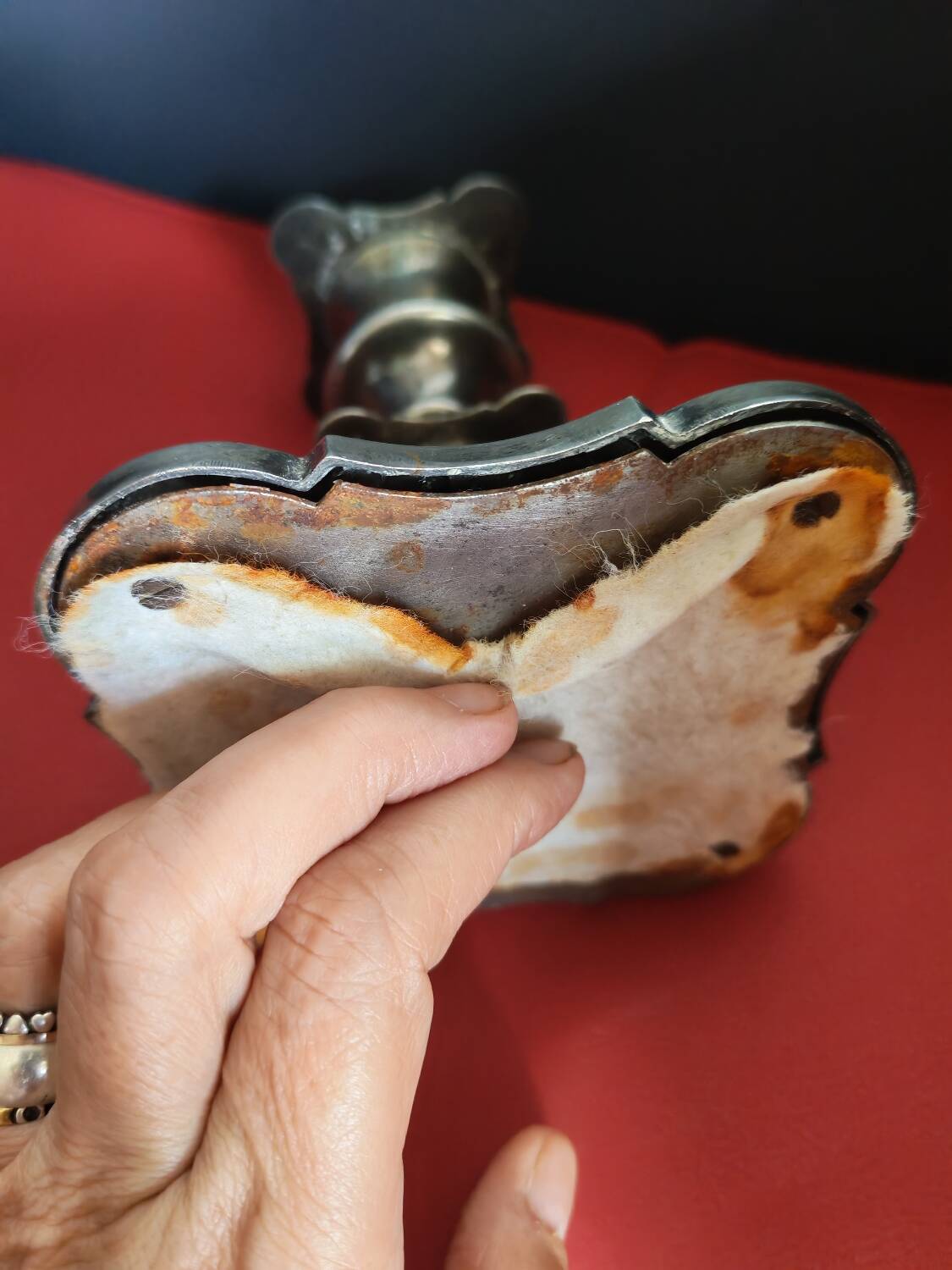 Silver candle holder