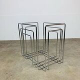 Chrome metal magazine rack by Willy Glaeser for TMP, 1980s.