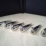 Box of 6 silver metal knife holders Volte Face