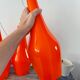Set of three new electrified orange vintage pendant lamps