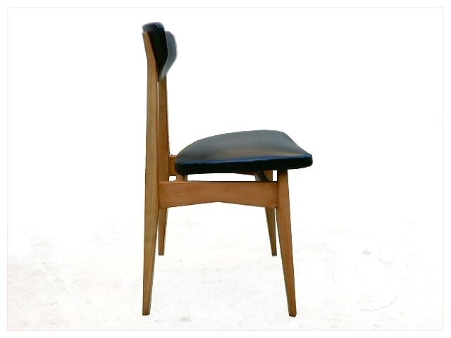 Set of 4 renovated scandinavian vintage chairs