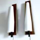 Pair of Large Scandinavian Teak Glass Wall Lights
