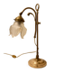 Brass table lamp with a glass shade