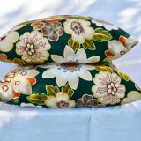 Pair of flowery vintage cushions