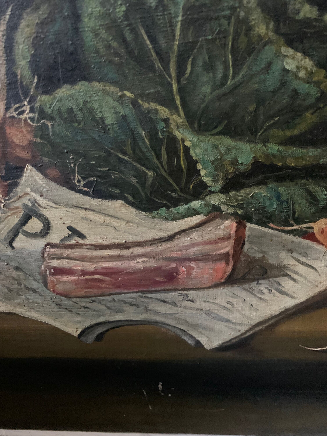 Still life with cabbage old painting