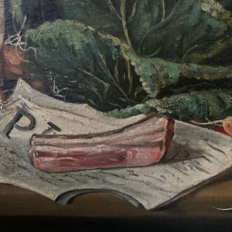 Still life with cabbage old painting