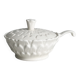 Petit sucrier ou boîte à condiments, porcelaine blanche Boch