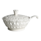Small sugar bowl or condiment box, white porcelain Boch