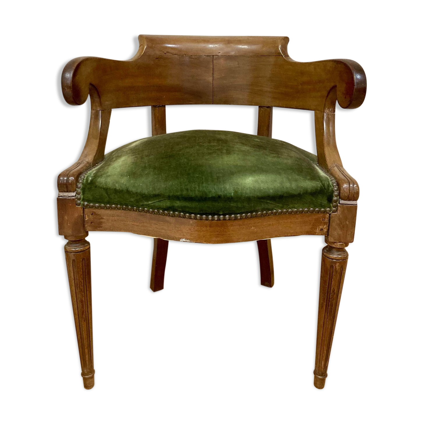 Velvet seated convertible-style chair