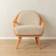 1950s armchair by Wilhelm Knoll, cherry wood, beige upholstery