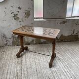 Walnut and tile bistro table 1890