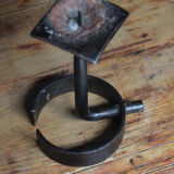 Brutalist beaten iron candle holder 1950