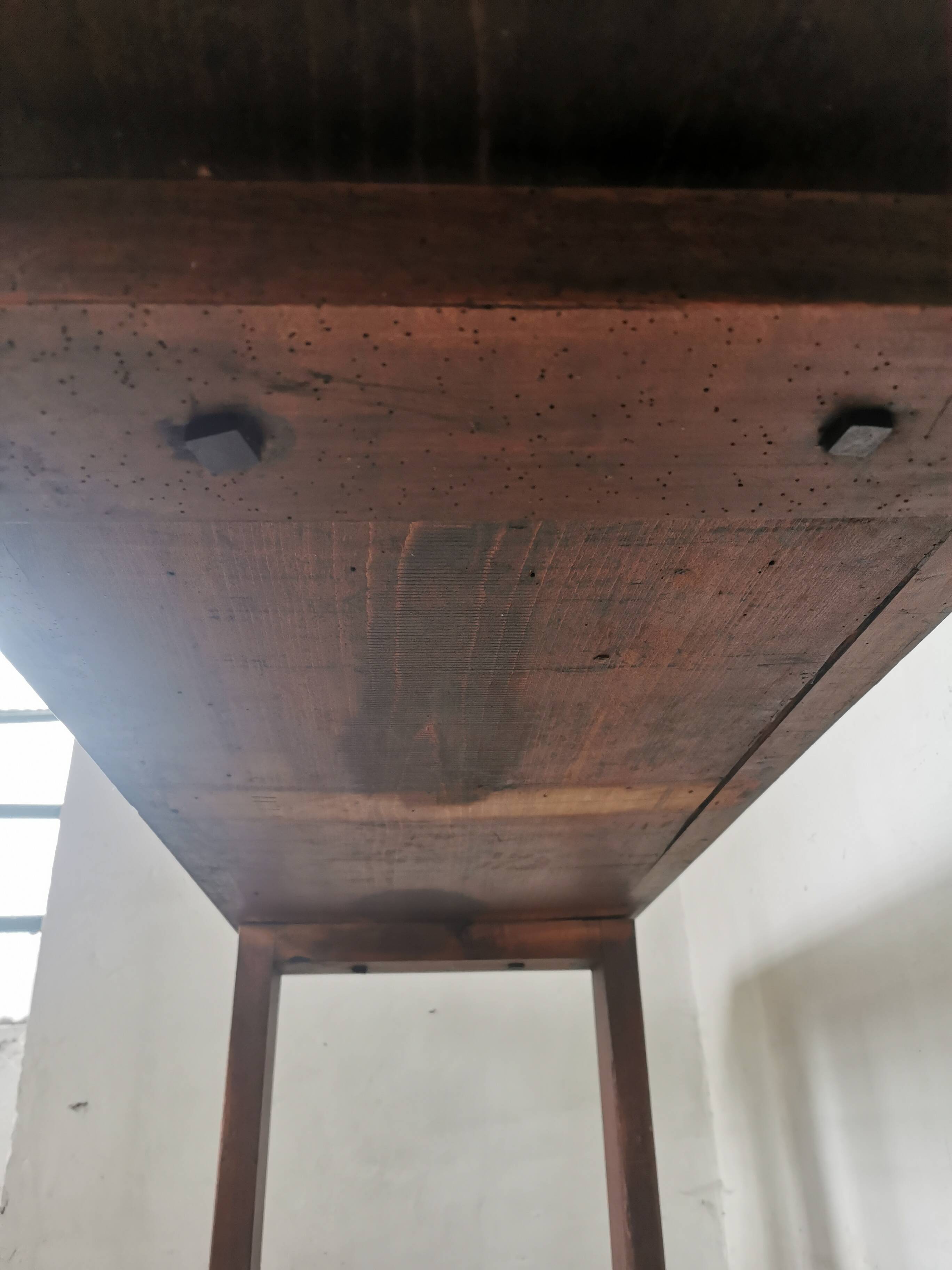 Workbench, brutalist console, solid wood