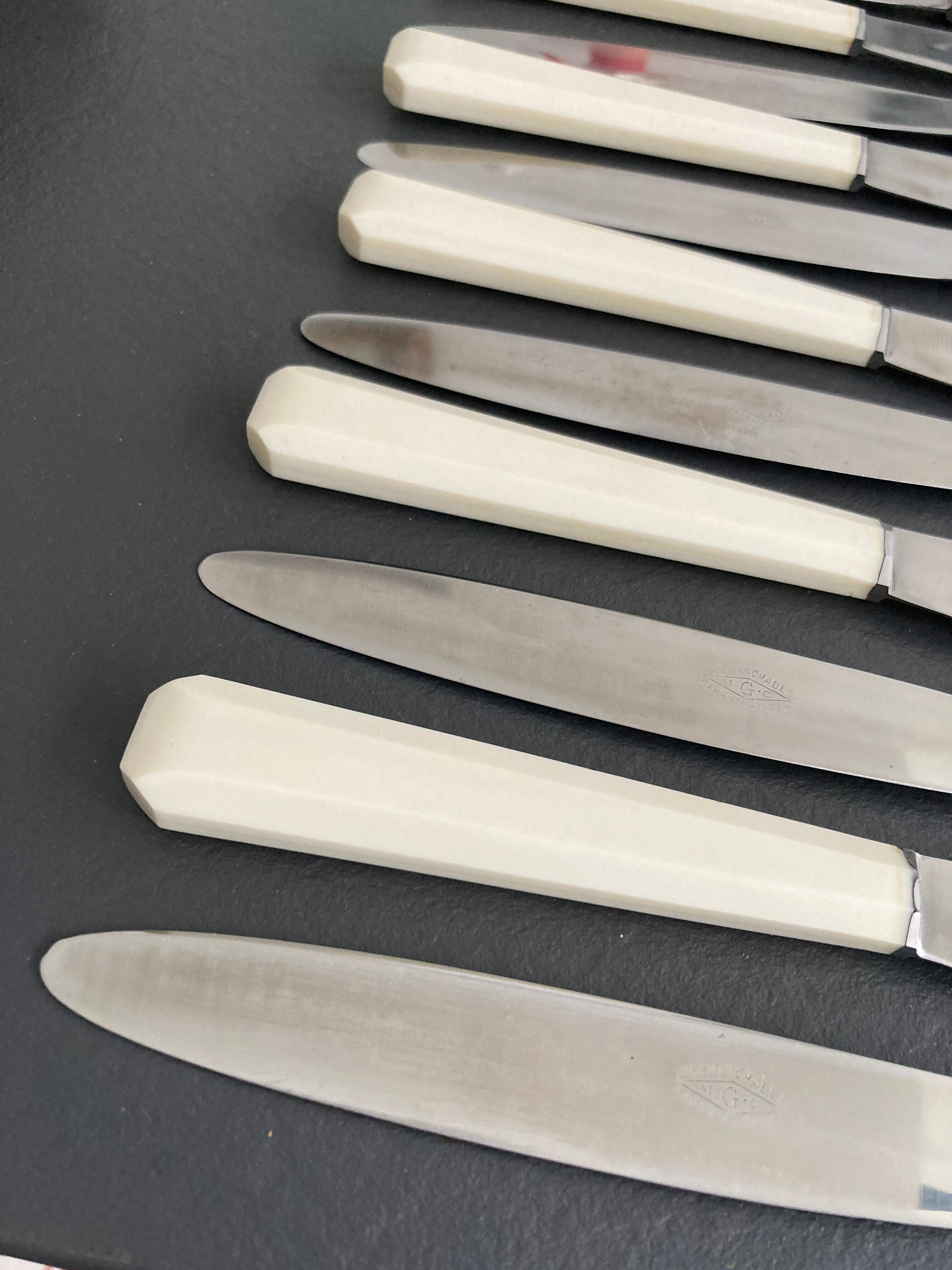 Box of 12 Art Deco stainless steel knives